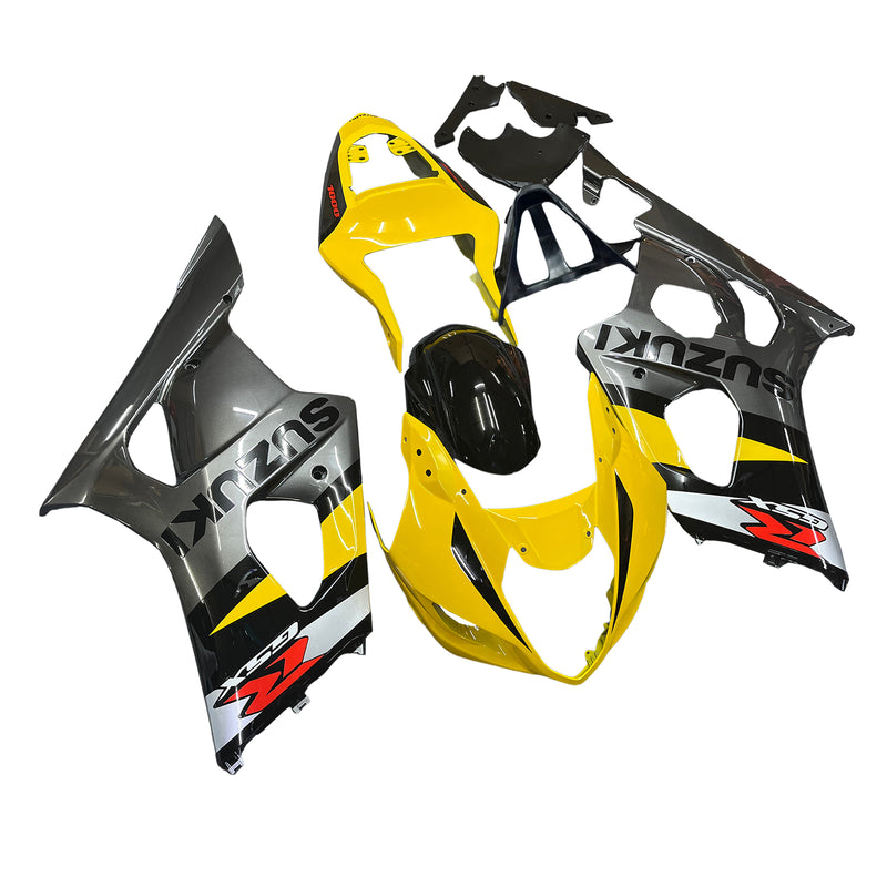 Para corpo GSXR1000 2003-2004 carenagem amarelo ABS kit de plástico moldado por injeção genérico