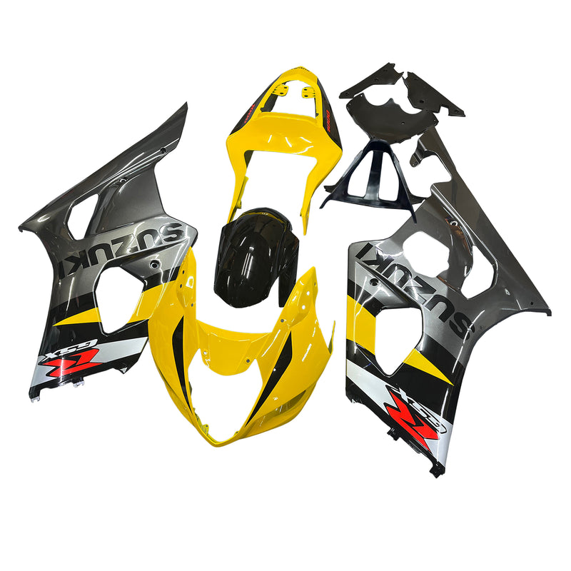 För GSX R 1000 2003-2004 Body Fairing Gul ABS Formsprutad plastsats Generic