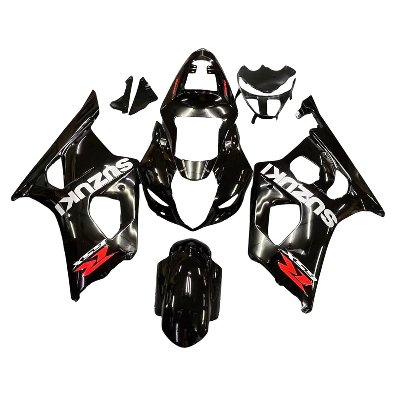 For GSX R 1000 2003-2004 Body Fairing Svart ABS sprøytestøpt plastsett Generisk