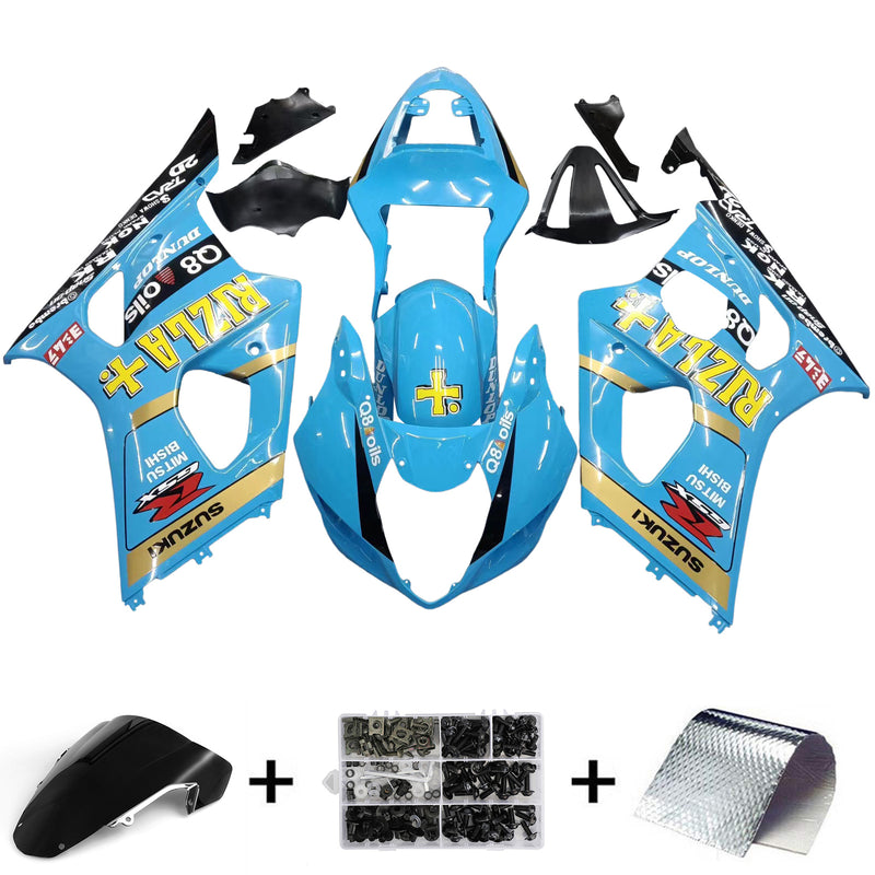 Für GSXR1000 2003–2004 Karosserieverkleidung Schwarz Blau ABS-Spritzguss-Kunststoff-Set Generisch