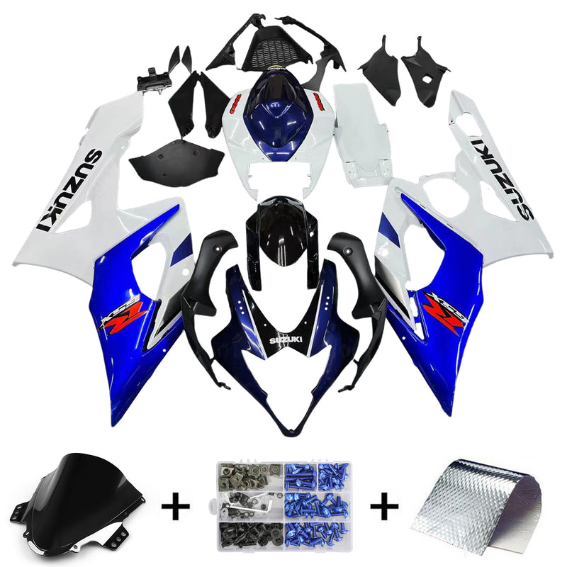 Carenados 2005-2006 Suzuki GSXR 1000 Blanco y Azul GSXR Genérico