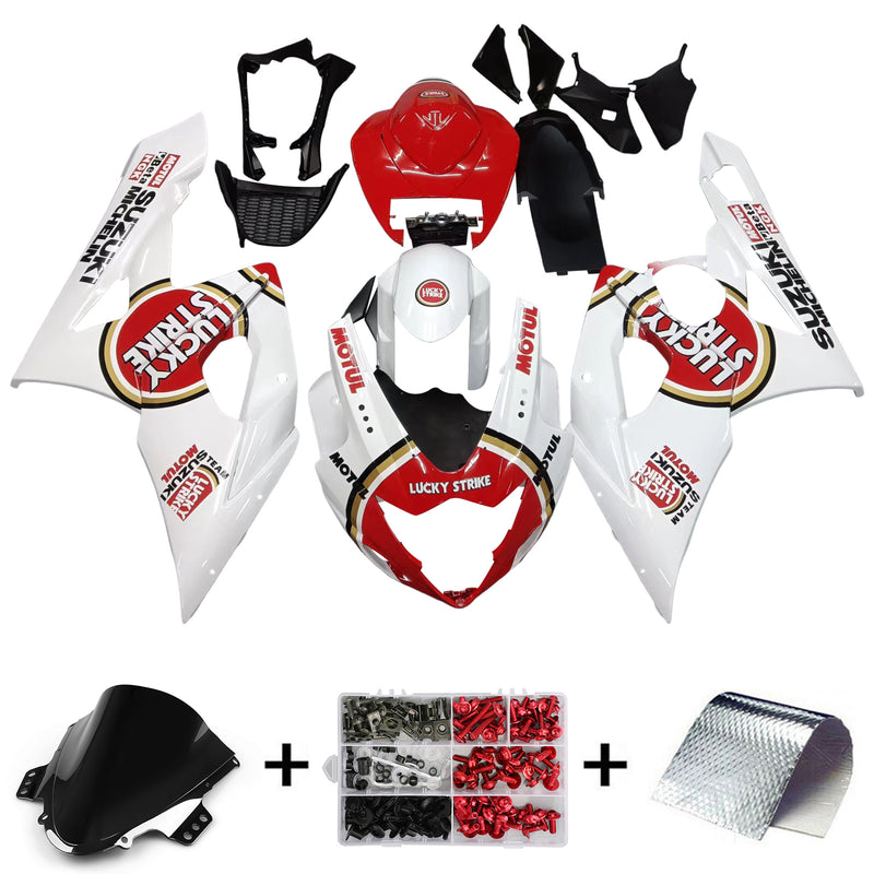 Fairings 2005-2006 Suzuki GSXR 1000 White & Red Lucky Strike Racing Generisk