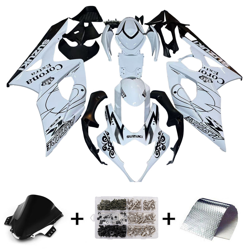 Carenagens 2005-2006 Suzuki GSXR 1000 Branco Preto Alstare Racing Genérico