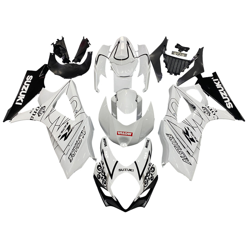 Fairings 2007-2008 Suzuki GSXR 1000 White Black Alstare Generic