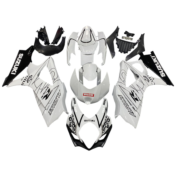 Für GSXR1000 2007–2008 Karosserieverkleidung, weißes ABS-Spritzguss-Kunststoff-Set, generisch