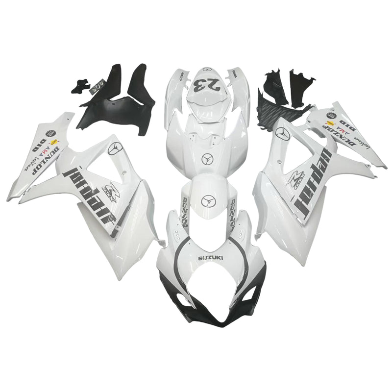 Fairings 2007-2008 Suzuki GSXR 1000 White Black Jordan Generic