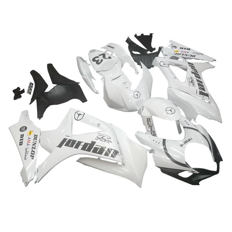 Fairings 2007-2008 Suzuki GSXR 1000 White Black Jordan Generic