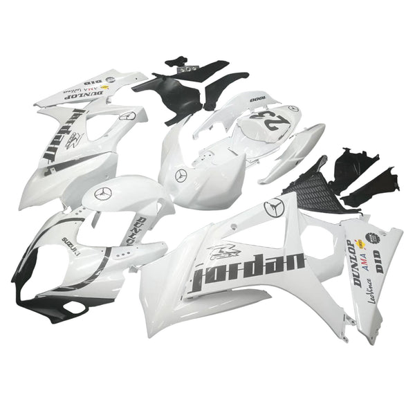 Carenados 2007-2008 Suzuki GSXR 1000 Blanco Negro Jordan Racing Generic