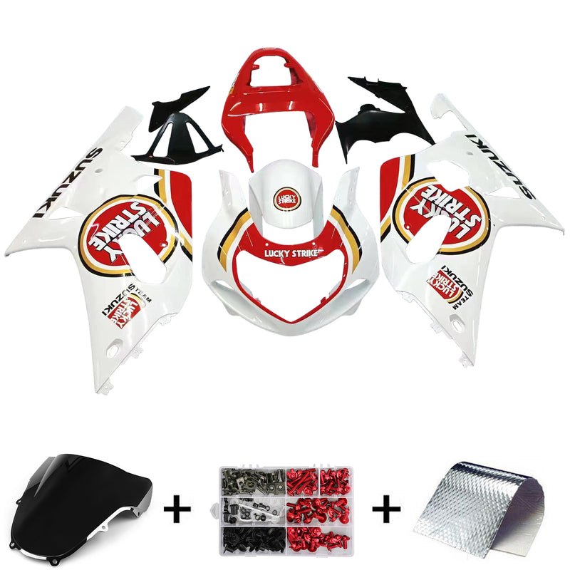 Fairingsg 2001-2003 Suzuki GSXR 600 Weiß &amp; Rot Lucky Strike Racin Generic