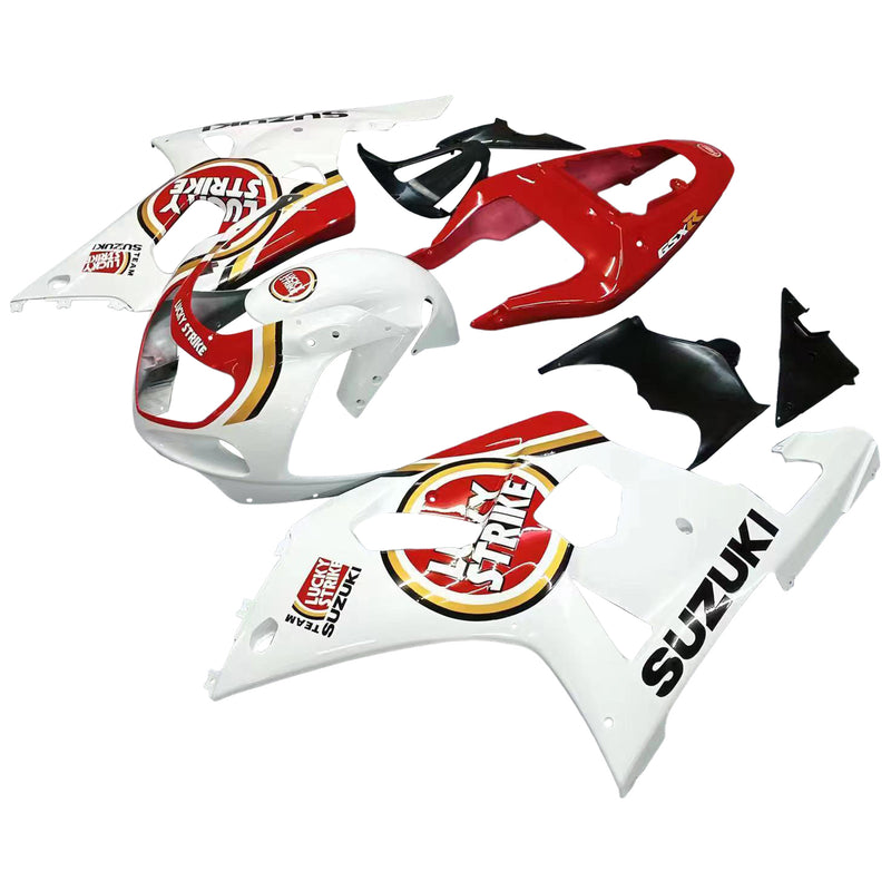 Fairingsg 2001-2003 Suzuki GSXR 600 Weiß &amp; Rot Lucky Strike Racin Generic