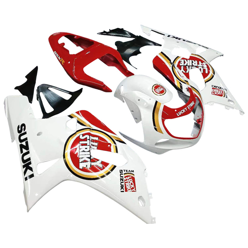 Fairingsg 2001-2003 Suzuki GSXR 600 Weiß &amp; Rot Lucky Strike Racin Generic