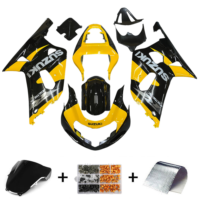 Fairings 2001-2003 Suzuki GSXR 600 Black & Yellow GSXR Racing Generic