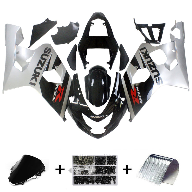 Fairings 2004-2005 Suzuki GSXR 600 750 Black Silver GSXR Racing Generic