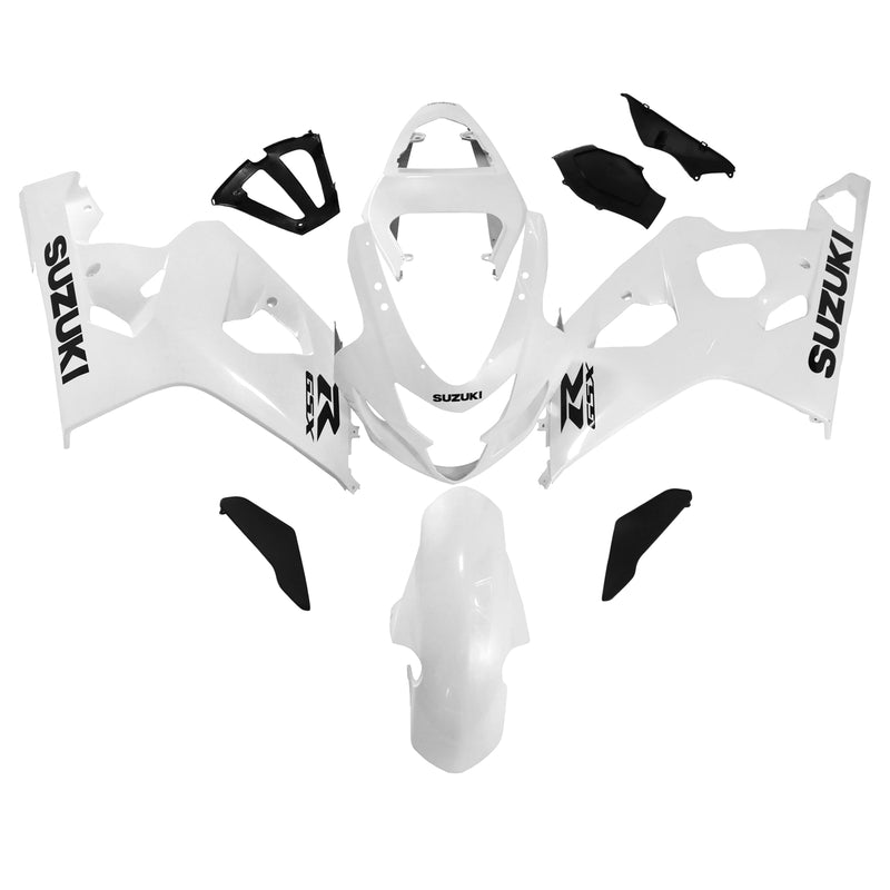 Para GSXR 600/750 2004-2005 Painéis da carroceria Branco ABS Kit plástico moldado por injeção genérico