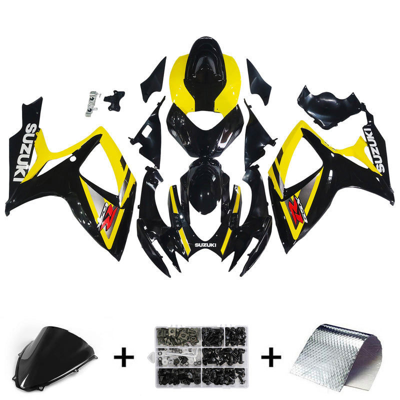 Fairings 2006-2007 Suzuki GSXR 600 750 Black & Yellow GSXR Generic