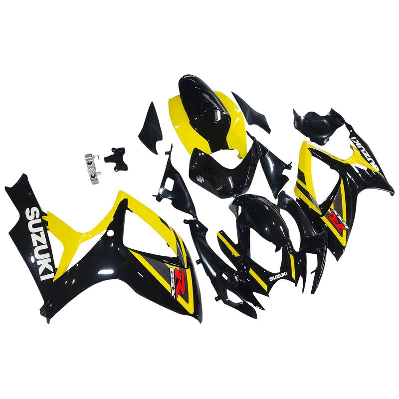 Fairings 2006-2007 Suzuki GSXR 600 750 Black & Yellow GSXR Generic