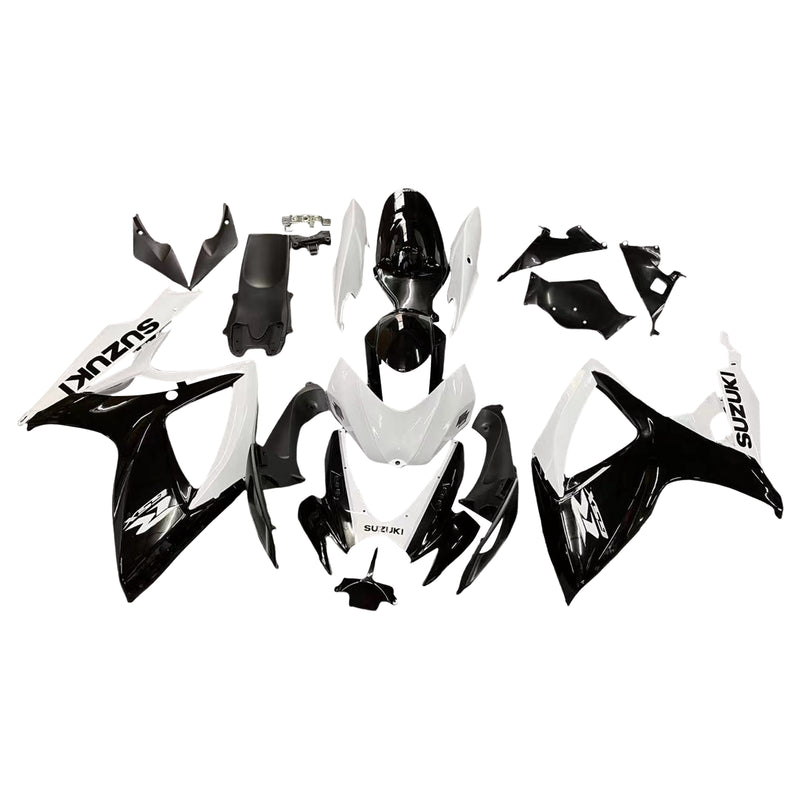 For GSXR 600/750 2006-2007 Body Panel Black ABS Sprøytestøpt plastsett Generisk