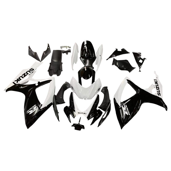 Carenados 2006-2007 Suzuki GSXR 600 750 Negro y Blanco GSXR Genérico