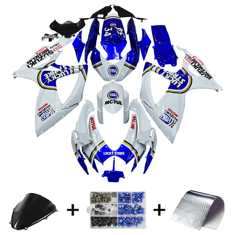 Verkleidungen 2006-2007 Suzuki GSXR 600 750 Weiß Blau Lucky Strike Racing Generic