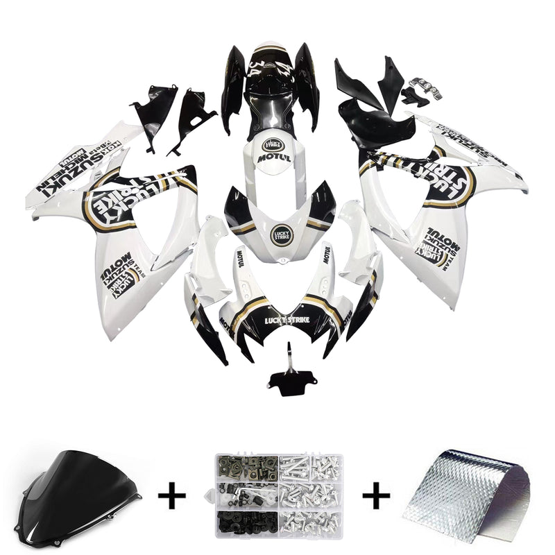 Fairings 2006-2007 Suzuki GSXR 600 750 White Black Lucky Strike Generic