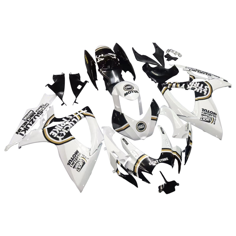 Fairings 2006-2007 Suzuki GSXR 600 750 Vit Svart Lucky Strike Generic