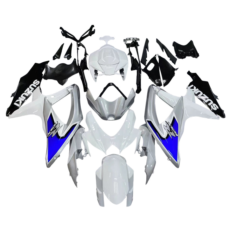 Für GSXR 600/750 2008–2010 Karosserieverkleidung, weißes ABS-Spritzguss-Kunststoff-Set, generisch