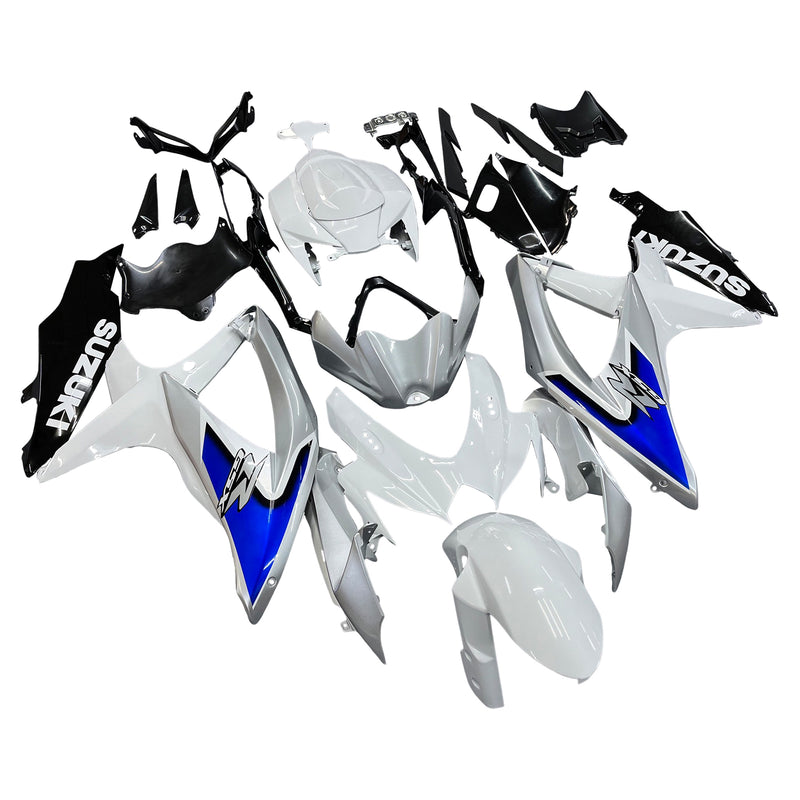 Fairings 2008-2010 Suzuki GSXR 600 750 Sølv Hvit GSXR Generisk