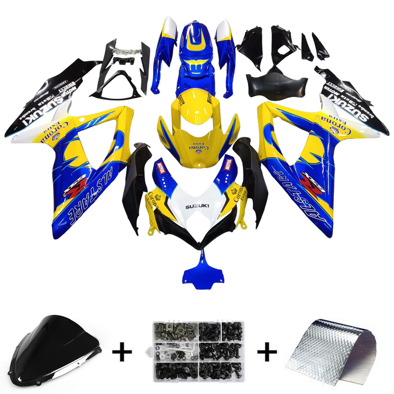 Dla GSXR 600/750 2008-20010 Panel nadwozia Żółty zestaw z tworzywa sztucznego formowanego wtryskowo ABS Generic