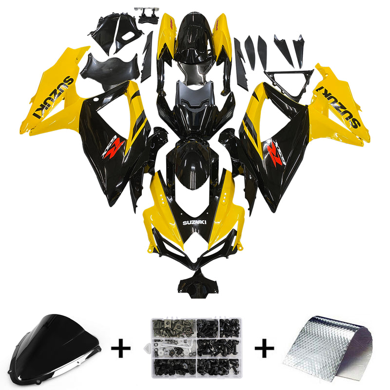 Fairings 2008-20 10Suzuki GSXR 600 750 Black & Yellow GSXR Generic