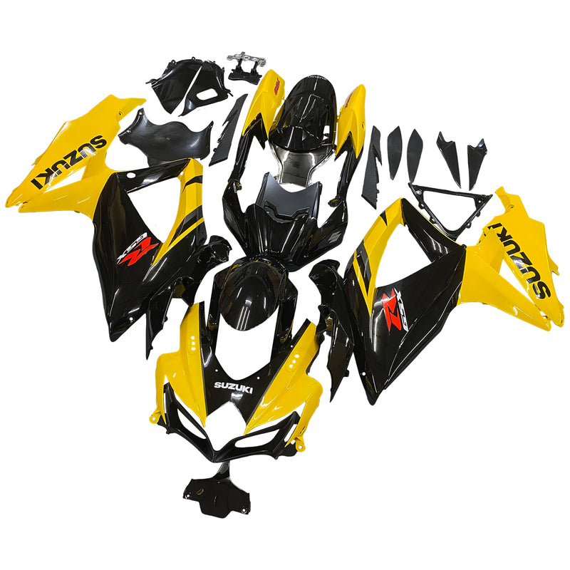 Carenados 2008-20 10Suzuki GSXR 600 750 Negro y Amarillo GSXR Genérico