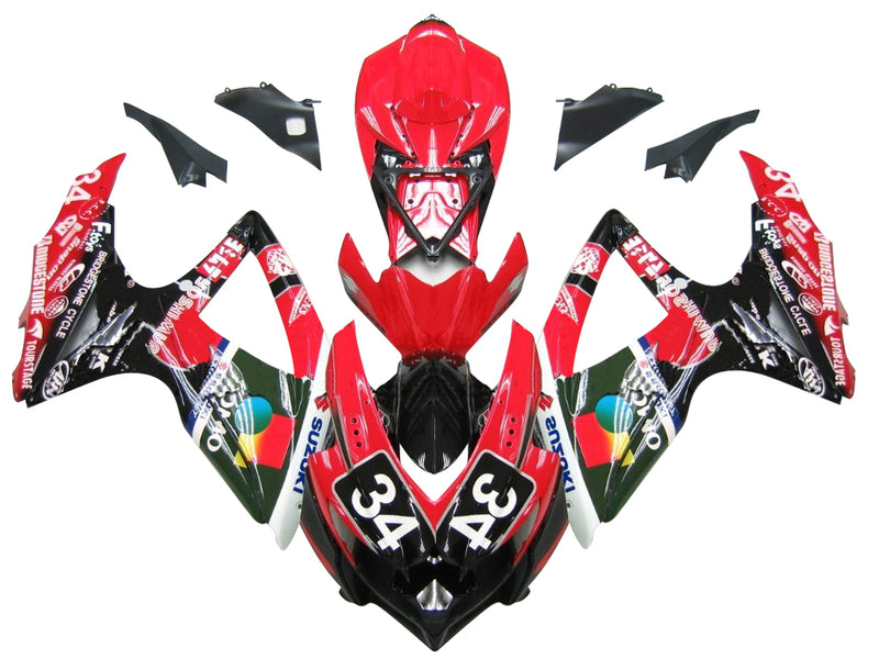 2008–2010 GSXR 600 750 Verkleidungsset, 34 Farben, generisch