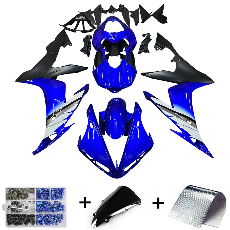 Injection ABS Plastic Fairing Passer Yamaha 2004-2006 YZF R1 Blå Svart Generisk