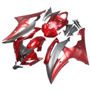 Verkleidungs-Einspritz-Kunststoff-Bodykit passend für Yamaha YZF-R6 2008–2016, matt, rot, schwarz, generisch