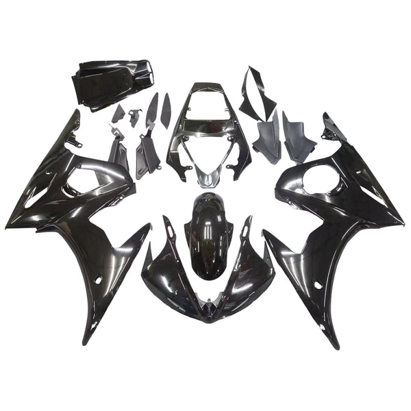 Verkleidungs-Einspritz-Kunststoff-Set, passend für Yamaha 2003 2004 YZF R6, glänzend schwarz, generisch