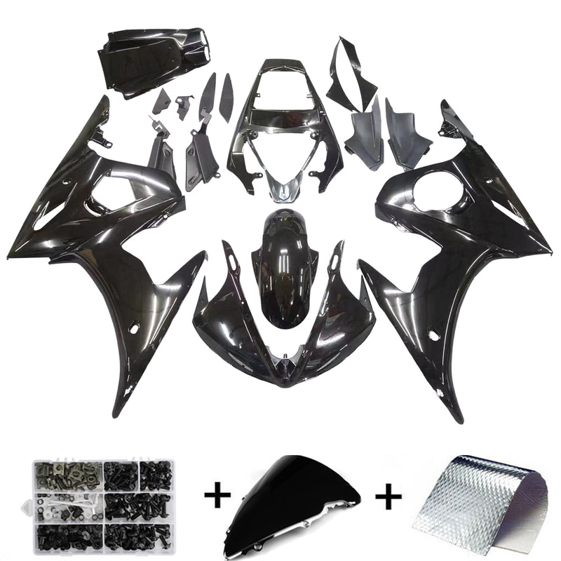 Kåpa Injection Plastic Kit Passar Yamaha 2003 2004 YZF R6 Gloss Black Generic