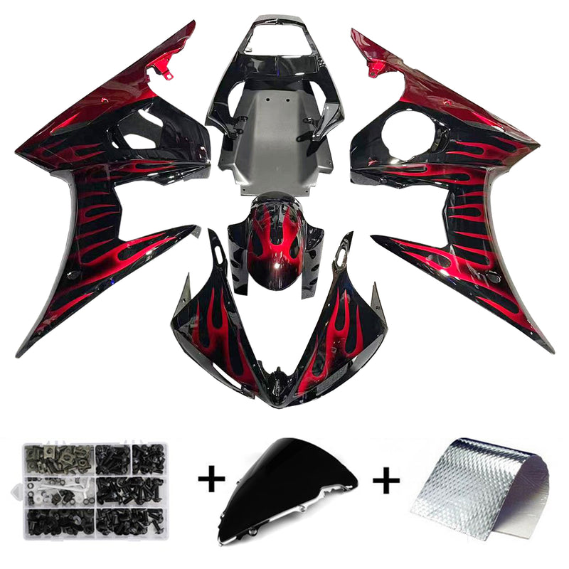 Fairing Injection Plastic Kit Flame with Bolt Passer Yamaha 2005 YZF R6 Generic