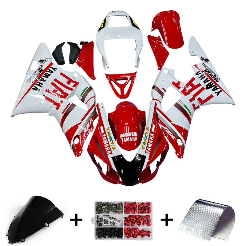 Owiewki 1998-1999 Yamaha YZF-R1 Czerwony Biały Nr 46 FIAT R1 Racing Generic