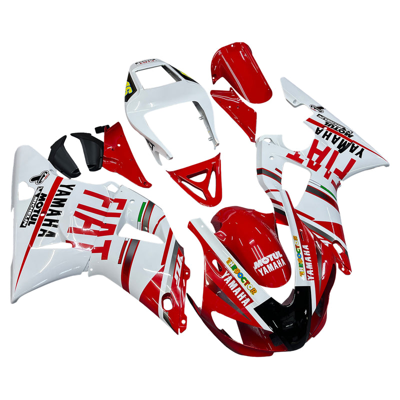 Fairings 1998-1999 Yamaha YZF-R1 Röd Vit Nr 46 FIAT R1 Racing Generic