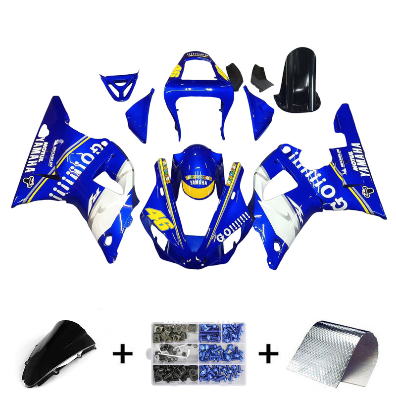 Owiewki 2000-2001 Yamaha YZF-R1 Niebiesko-białe nr 46 R1 Racing Generic