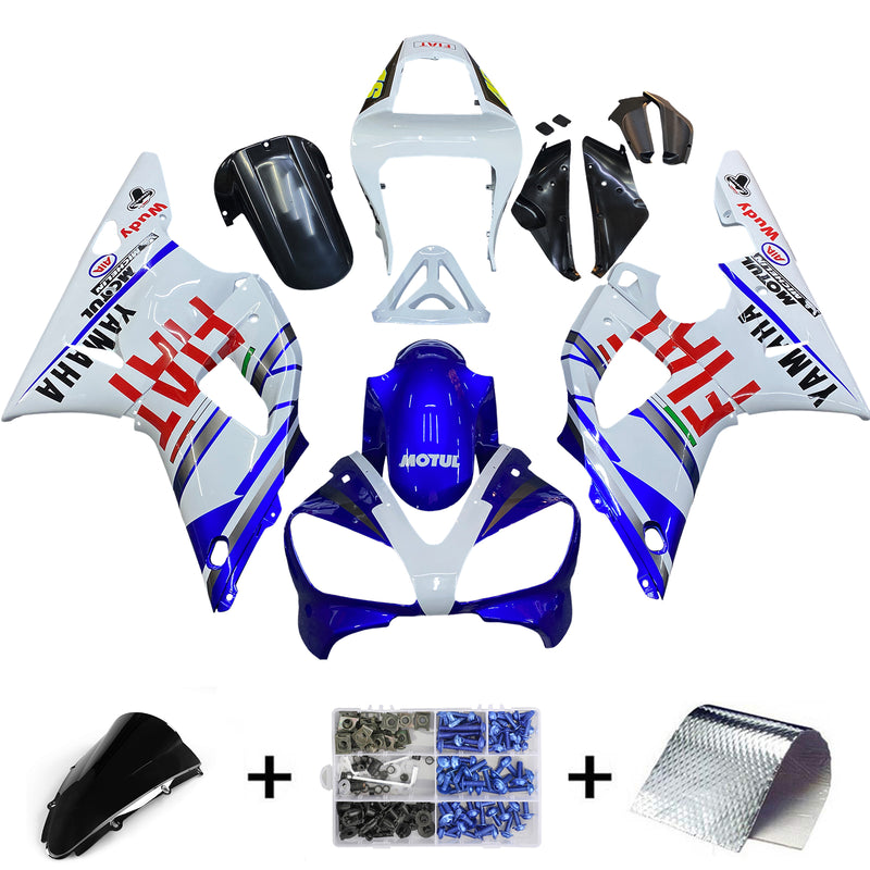 Fairings 2000-2001 Yamaha YZF-R1 Blå Hvit nr. 46 FIAT Generisk