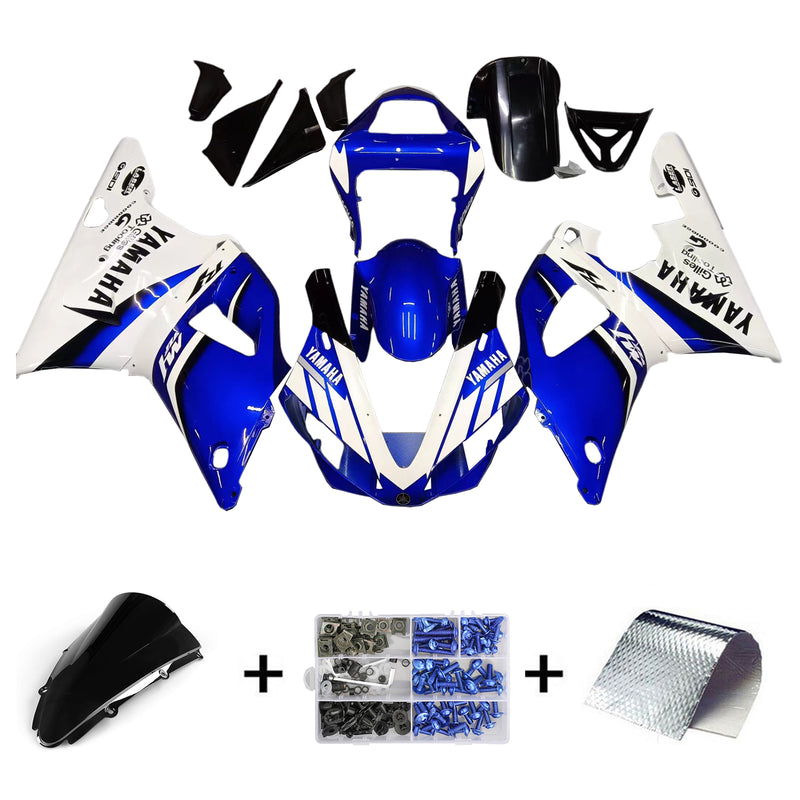 Amotopart Yamaha YZF 1000 R1 2000-2001 kåpesett, kropp, plast, ABS