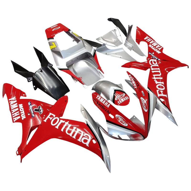 Fairings 2002-2003 Yamaha YZF-R1 Red Silver Fortuna Racing Generic