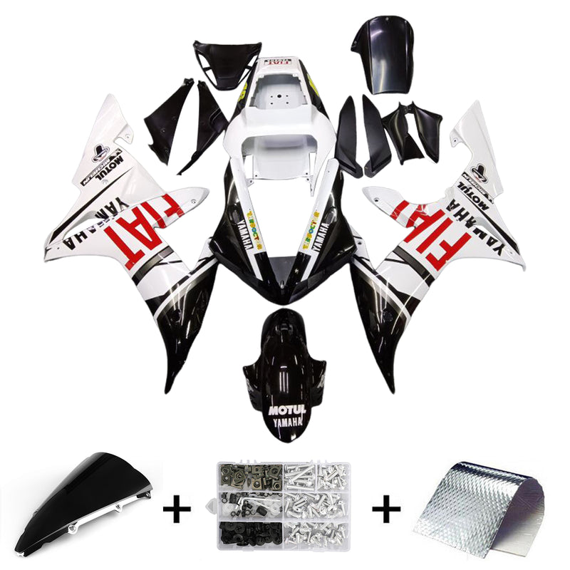 Fairings 2002-2003 Yamaha YZF-R1 Svart Vit Nr 46 FIAT Generic