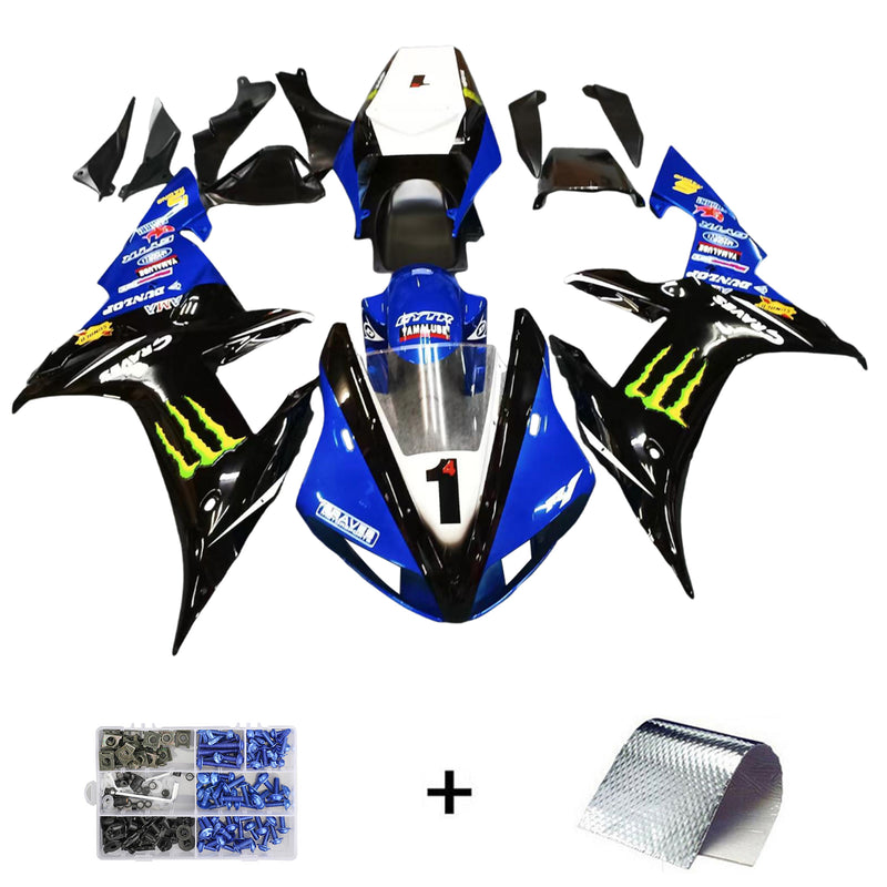 2002-2003 Yamaha YZF 1000 R1 insprutningsskyddssats kropp plast ABS