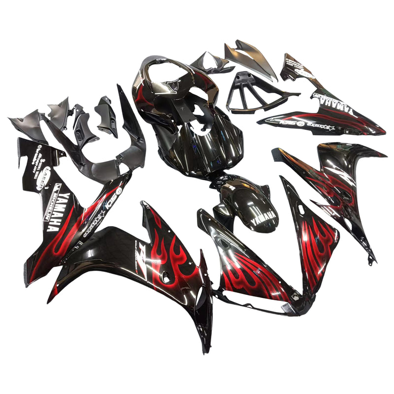 Fairings 2004-2006 Yamaha YZF-R1 Black & Red Flame R1 Racing Generic