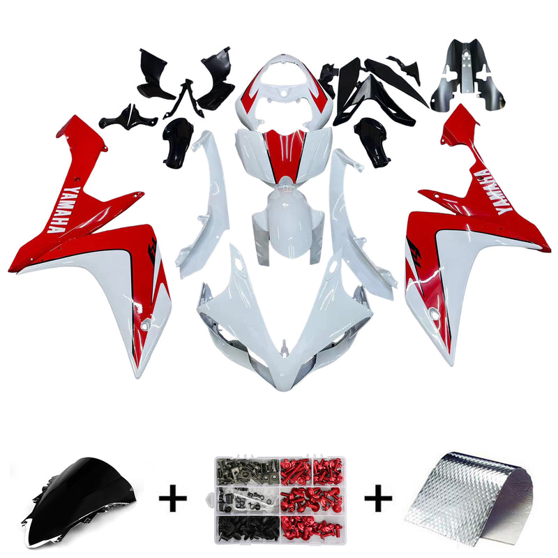 Fairings 2007-2008 Yamaha YZF-R1 White & Red R1 Racing Generic