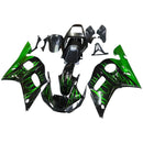 Verkleidungen 1998-2002 Yamaha YZF-R6 Black &amp; Green Flame R6 Generic