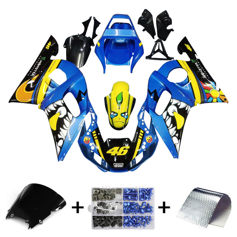 Amotopart kåpa set för Yamaha YZF 600 R6 1998-2002, kropp, plast, ABS