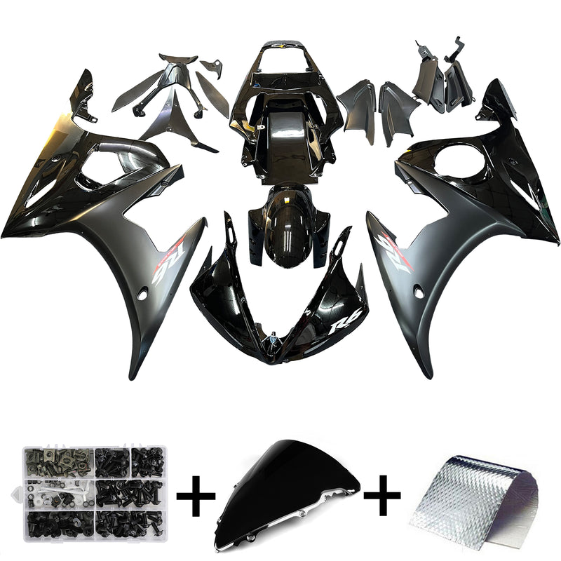 Yamaha YZF-R6 YZF R6 2003-2004 Black Generic Fairing Kit