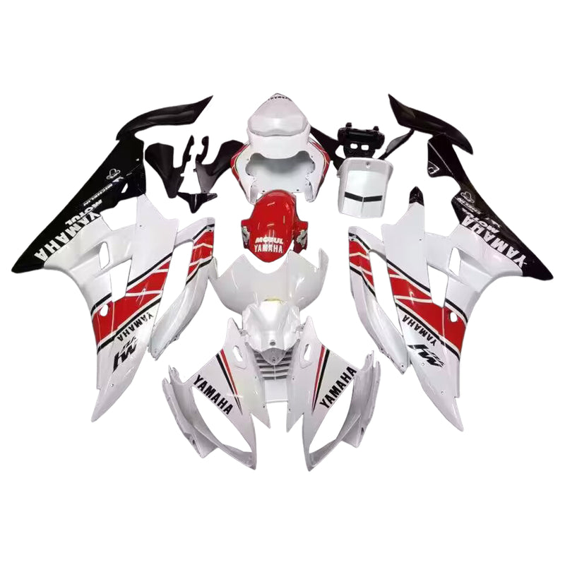 Carenados 2006-2007 Yamaha YZF-R6 Blanco Rojo Negro R6 Genérico